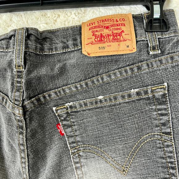 Levi's 505 Low Rise Straight Leg Jeans Size 10 MIS M - Length From Waist 41" - Picture 3 of 8
